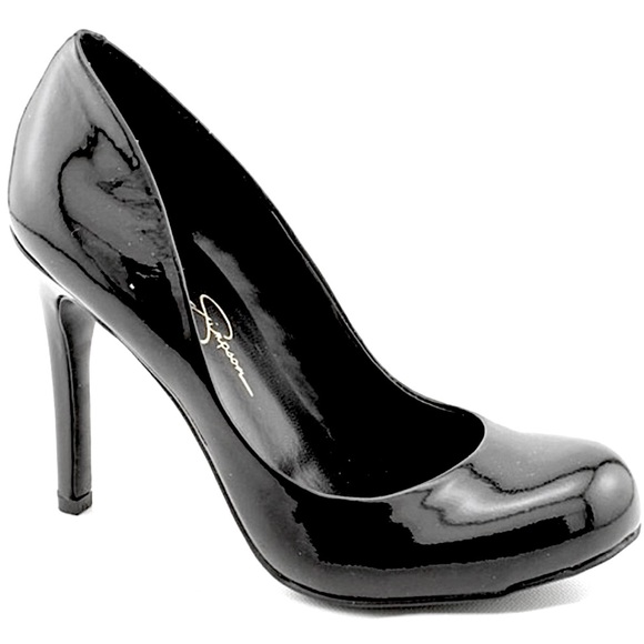 Jessica Simpson Black Patent Calie Round Toe Pump, Women's Size 5.5 - Picture 8 of 16